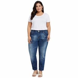 Plus Size Private Label Jeweled Rhinestone Embellished Jeans 16